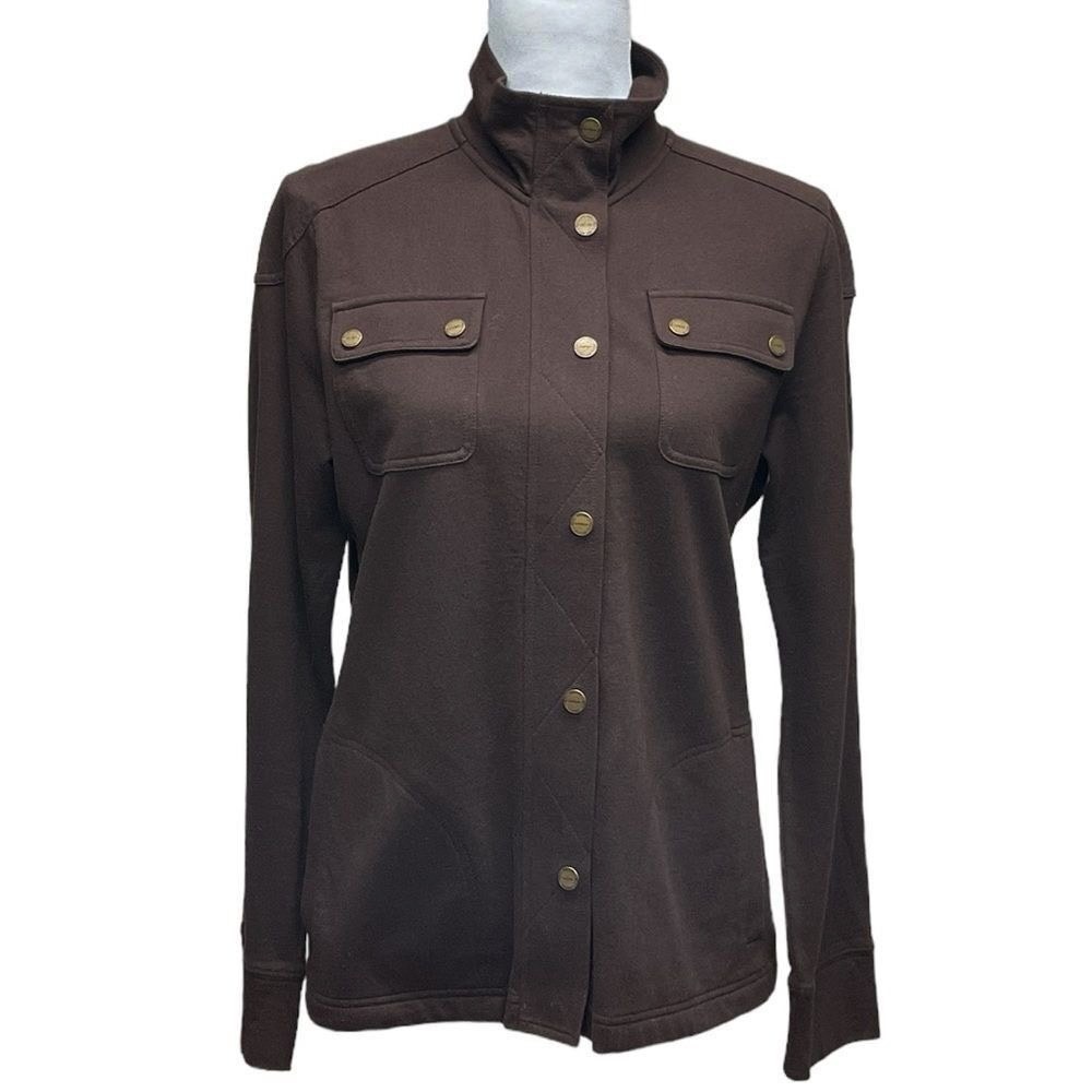 Lauren Ralph Lauren Montecito Jacket Women's Medium Brown Cotton Military Size M - Picture 2 of 11